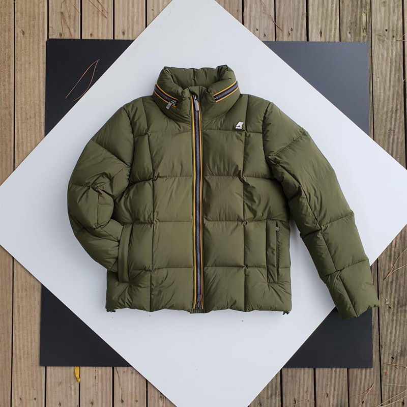 Piumino verde militare da uomo del marchio k-way